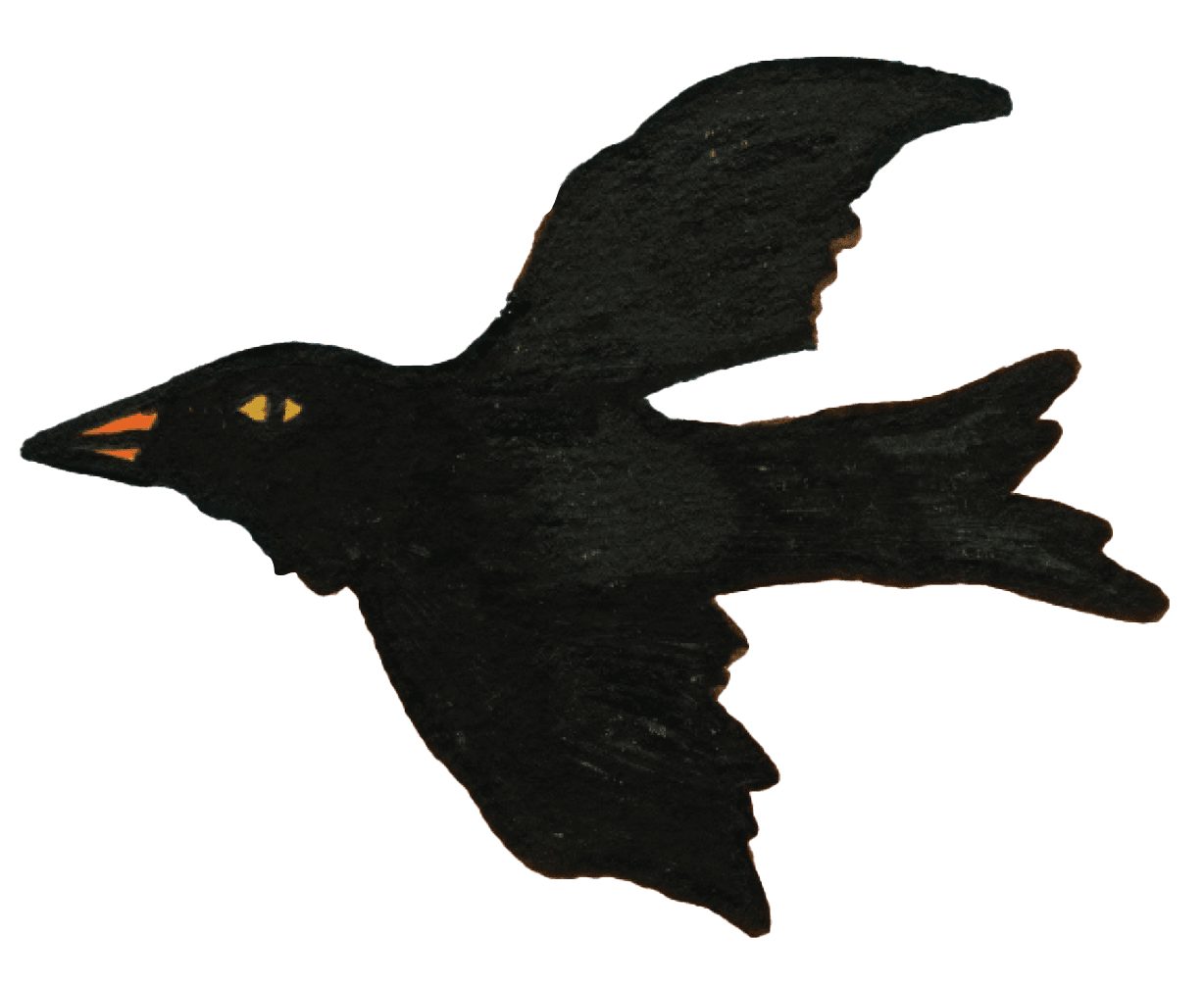 Hand drawn bird, flies in. By Bob Mollema