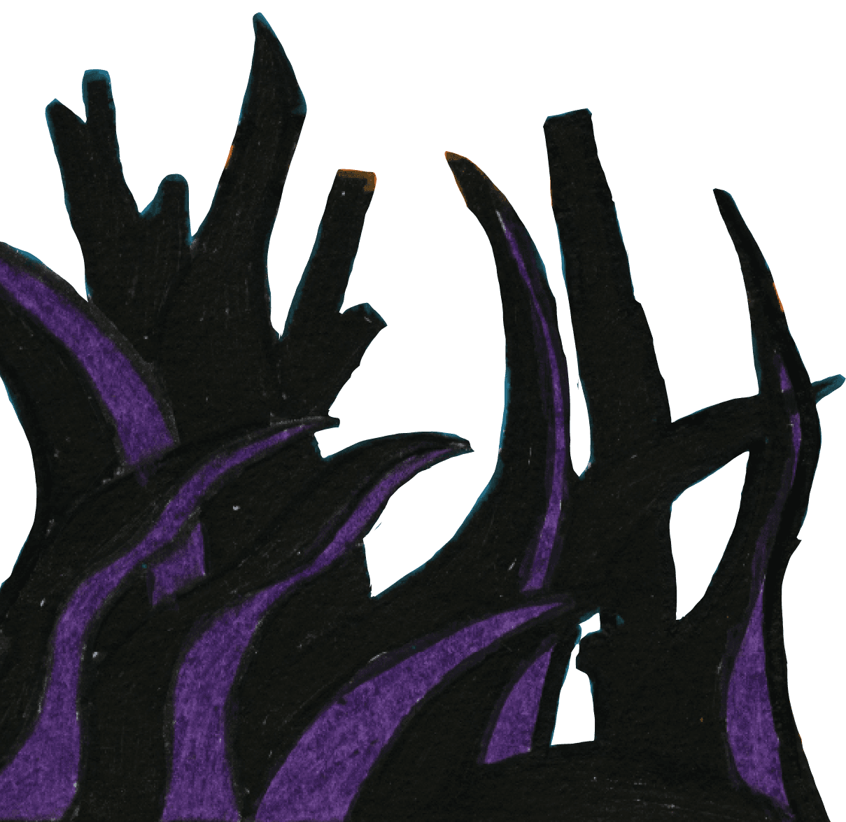 Purple Hand-Drawn Bush