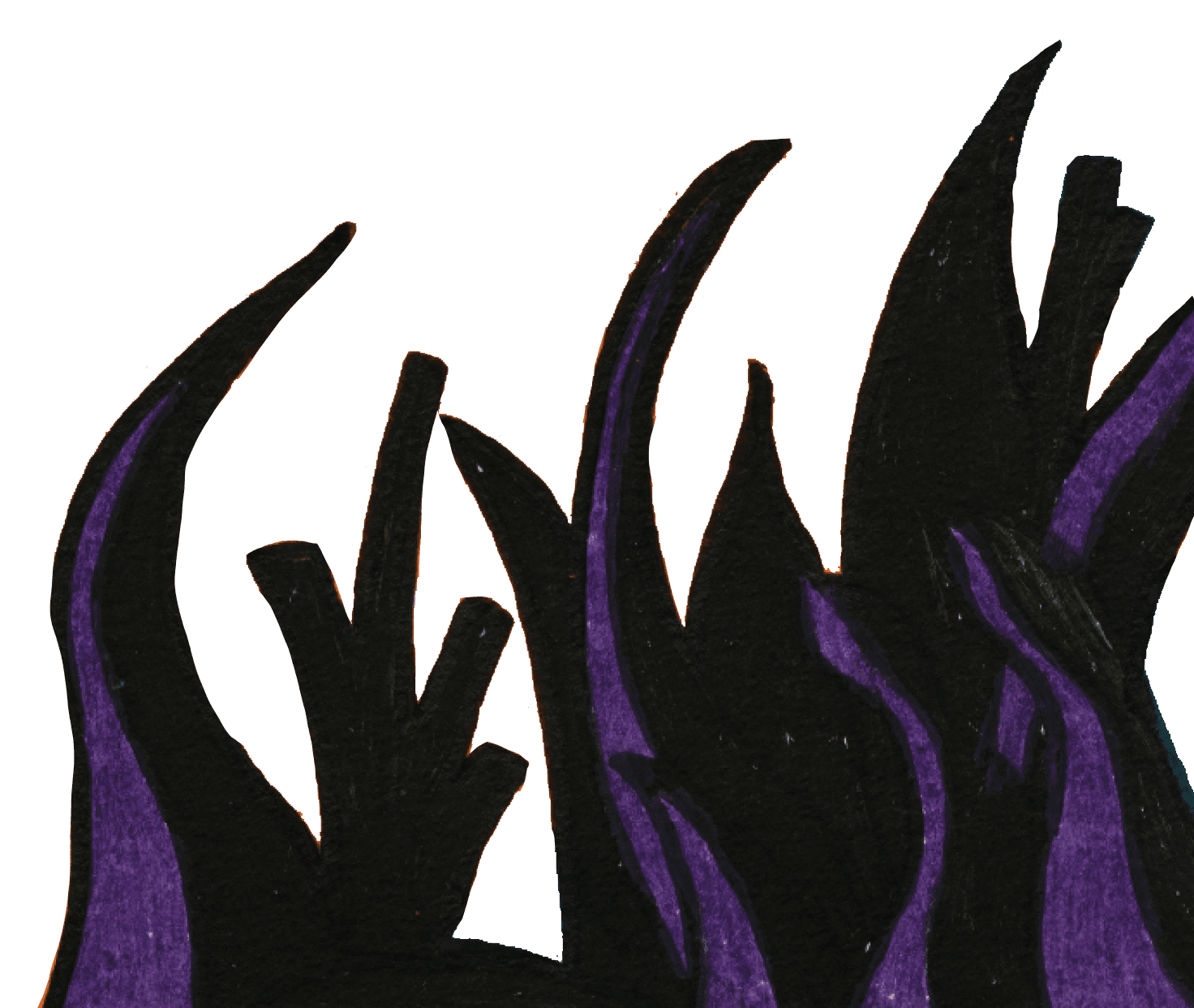 Purple Hand-drawn bush